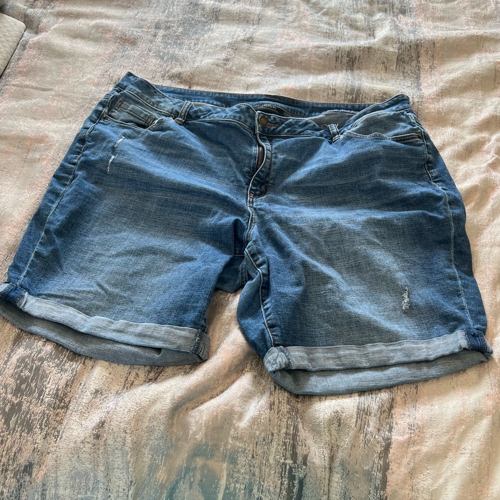 Venezia from Lane Bryant Womens Distressed Denim Shorts